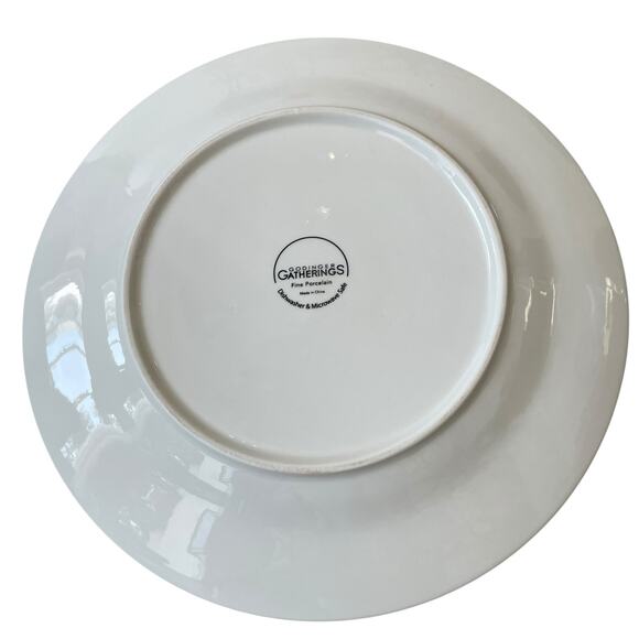 Godinger Black White Checkered Gingham Porcelain Dinner Plates 10.5" Set of 4 - Picture 9 of 13